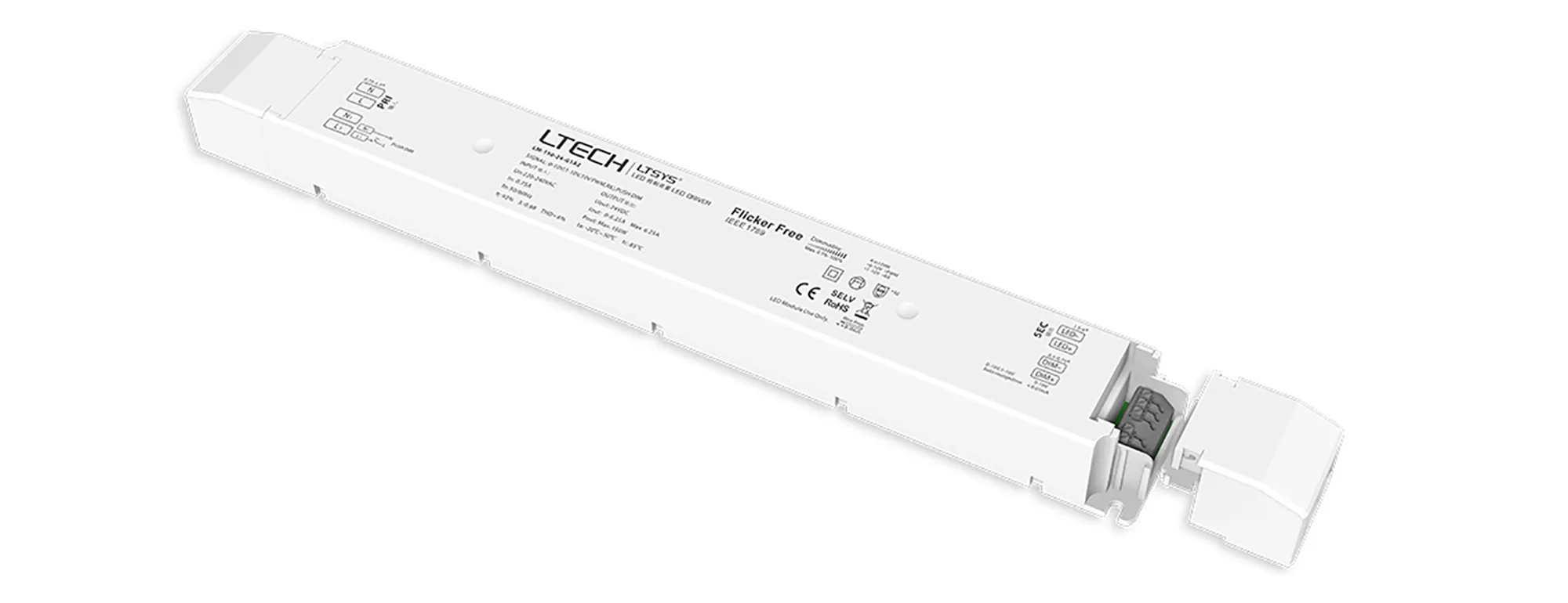 0-10V/1-10V/10V PWM/RX/Push DIM, 0-100% Dim, CV 150W, 24Vdc 6.25A, 200-240Vac, IP20, 5yrs Warranty.